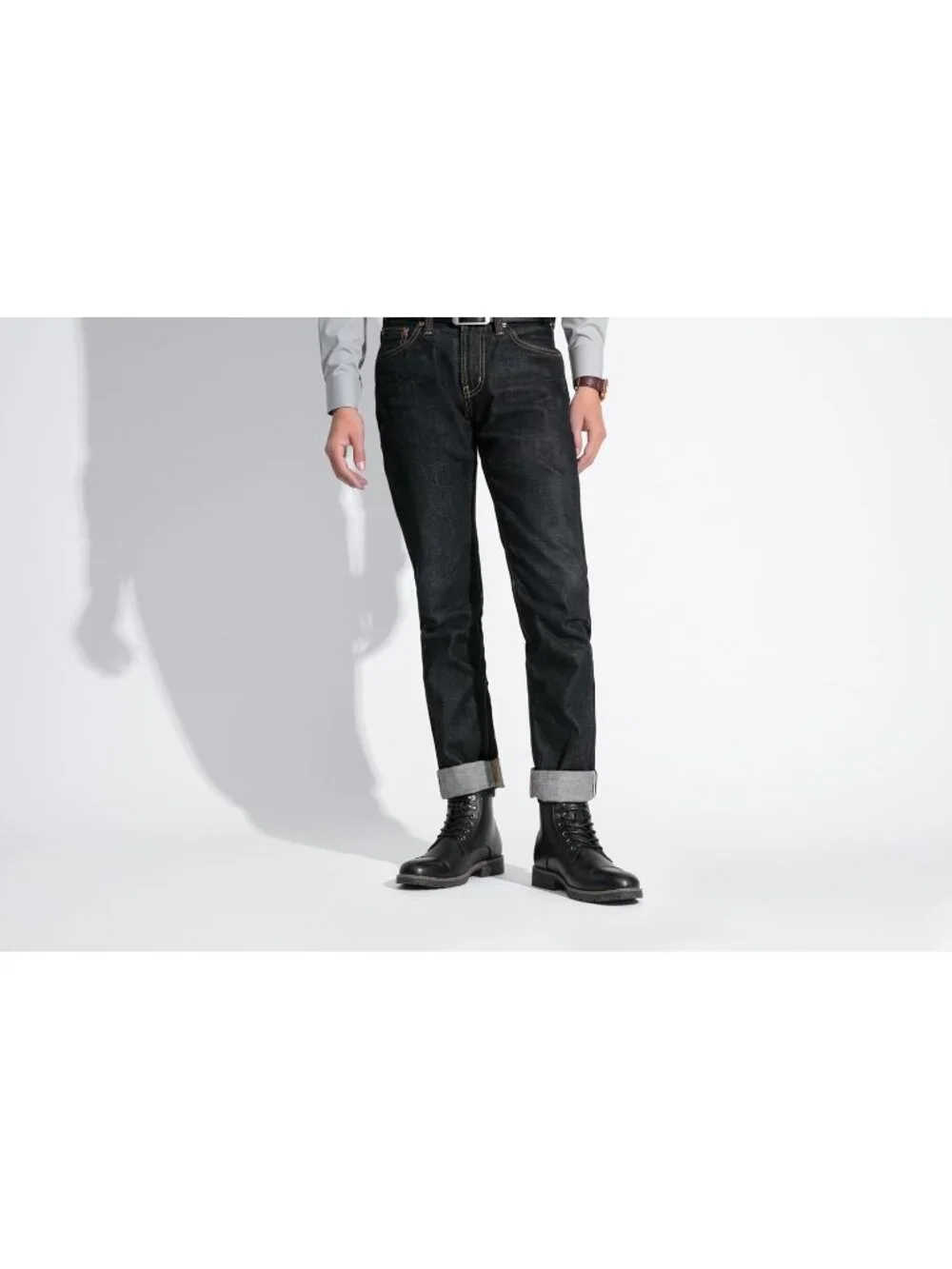 Men's Black Boot Motorcycle Casual Boots for Men Zipper Fashion Chukka Boot